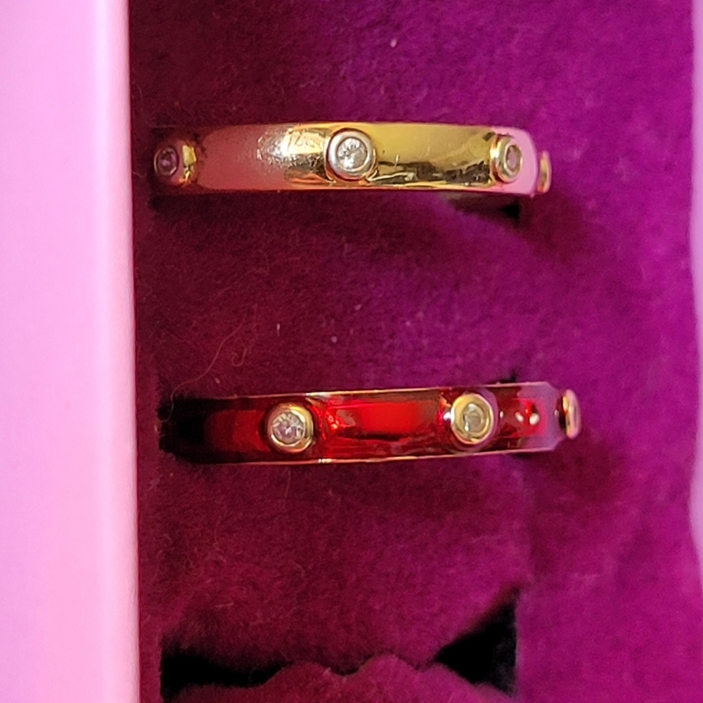Stackable bands - sterling silver with cubics